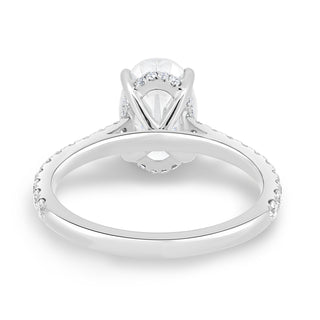2.11 CT Oval Hidden Halo F/VS2 Lab Grown Diamond Engagement Ring - violetjewels