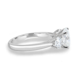 1.68 CT Oval Cut Three Stone F/VS2 Lab Grown Diamond Engagement Ring - violetjewels