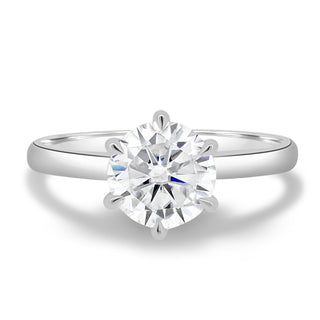 1.83 CT Round Cut Solitaire G/VS2 Lab Grown Diamond Engagement Ring - violetjewels