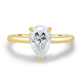 1.80 CT-3.80 CT Pear Solitaire Style E/VS1 Lab Grown Diamond Engagement Ring - violetjewels