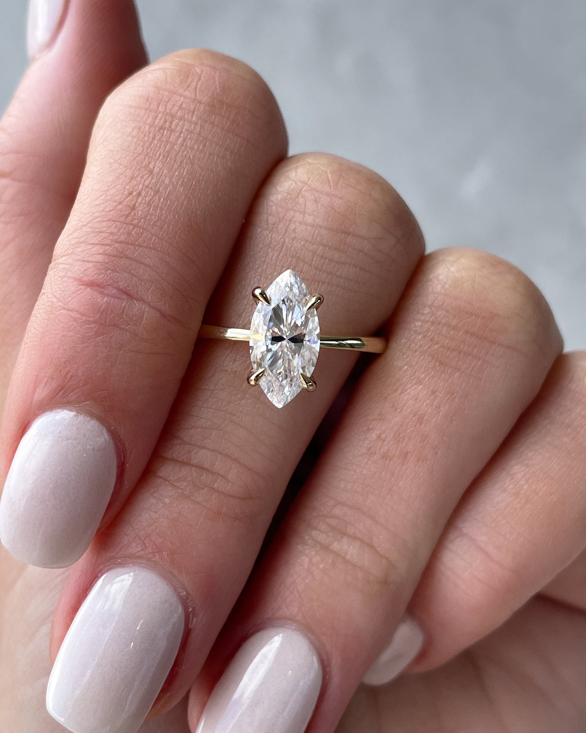 1.50 CT Marquise Cut Solitaire F/VS1 Lab Grown Diamond Engagement Ring - violetjewels