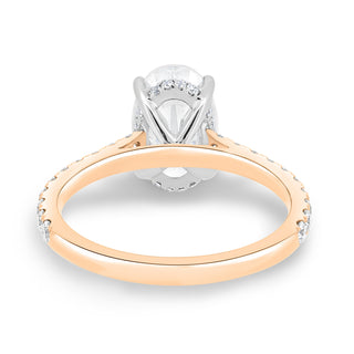 2.11 CT Oval Hidden Halo F/VS2 Lab Grown Diamond Engagement Ring - violetjewels