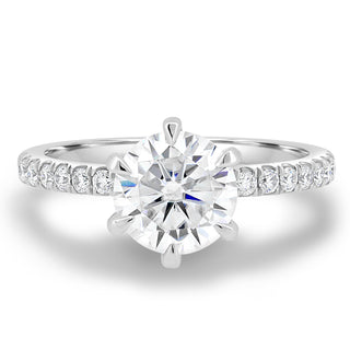 1.80 CT Round Cut Pave Setting D/VS1 Lab Grown Diamond Engagement Ring - violetjewels