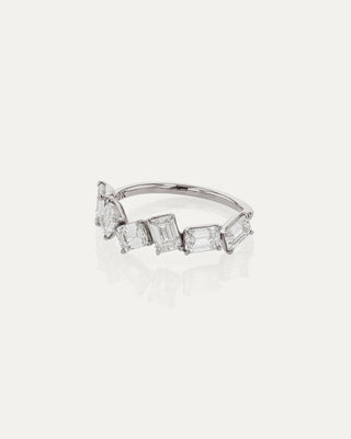 2.0 TCW Emerald  Lab Grown Diamond Cluster Wedding Band