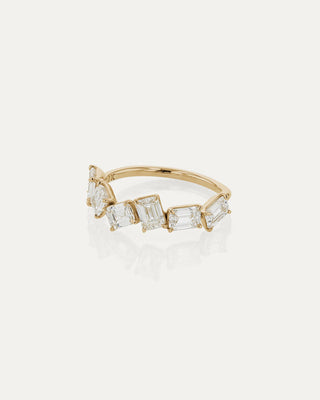 2.0 TCW Emerald  Lab Grown Diamond Cluster Wedding Band