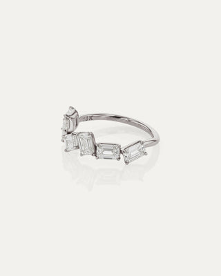 2.0 TCW Emerald  Lab Grown Diamond Cluster Wedding Band