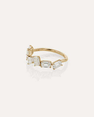 2.0 TCW Emerald  Lab Grown Diamond Cluster Wedding Band