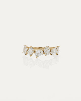 2.0 TCW Emerald Cut  Lab Grown Diamond Cluster Wedding Band