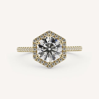 1.25 CT - 3.50 CT Round Halo Diamond Engagement Ring