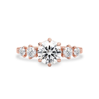 1ct Round F- VVS1 Diamond Pave Engagement Ring - violetjewels