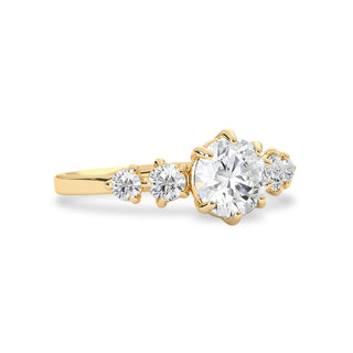 1ct Round F- VVS1 Diamond Pave Engagement Ring - violetjewels