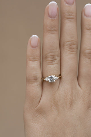 1.15 CT - 3.50 CT Cushion Three Stone Diamond Engagement Ring