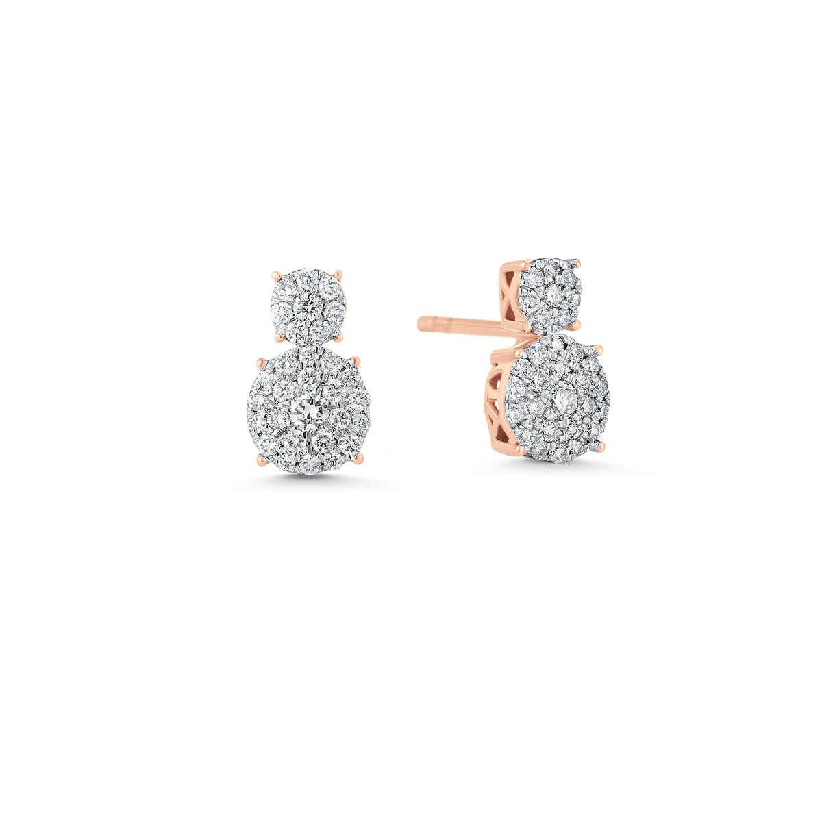0.35 TCW Round Moissanite Diamond Double Stud Earrings - violetjewels