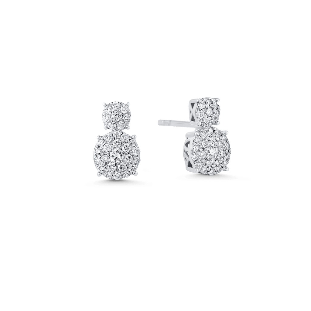 0.35 TCW Round Moissanite Diamond Double Stud Earrings - violetjewels