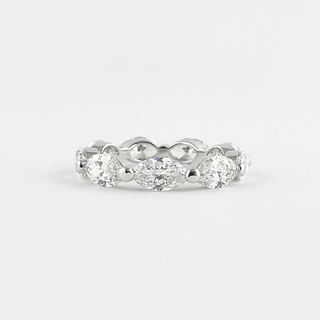 2.1 CT Marquise Bubble Prong Setting Moissanite Wedding Band - violetjewels