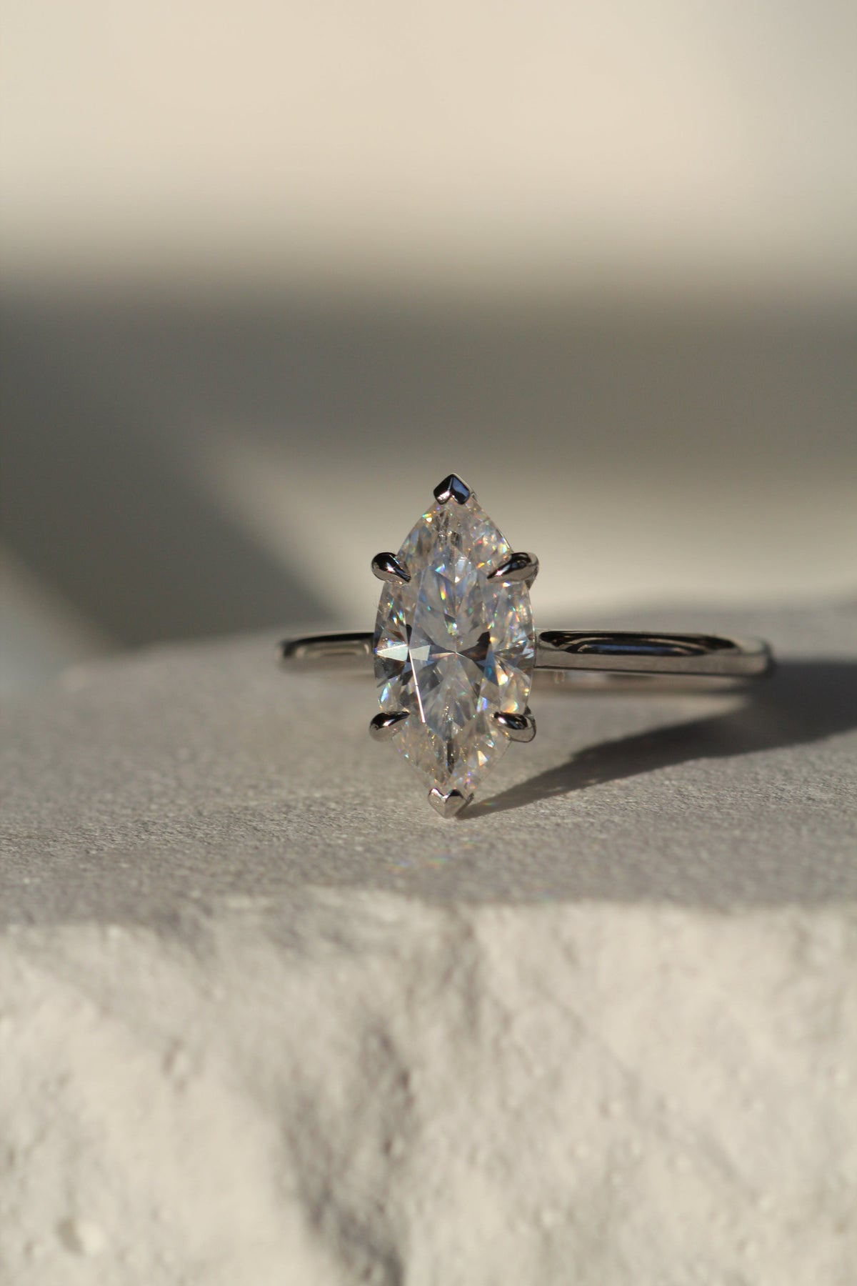 1.0-3.0 CT Marquise Lab Grown Diamond Solitaire Engagement Ring