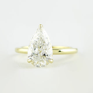 1.5 CT Pear Cut Solitaire Style Moissanite Engagement Ring - violetjewels