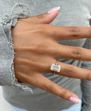 1.79ct Emerald F- VS Solitaire Diamond Engagement Ring