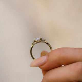 1.25-3.0 CT Radiant Shaped Lab Grown Diamond Three Stone Engagement Ring