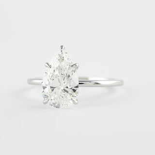 1.5 CT Pear Cut Solitaire Style Moissanite Engagement Ring - violetjewels