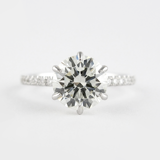 1.20 CT Round Solitaire & Pave Setting Moissanite Engagement Ring - violetjewels