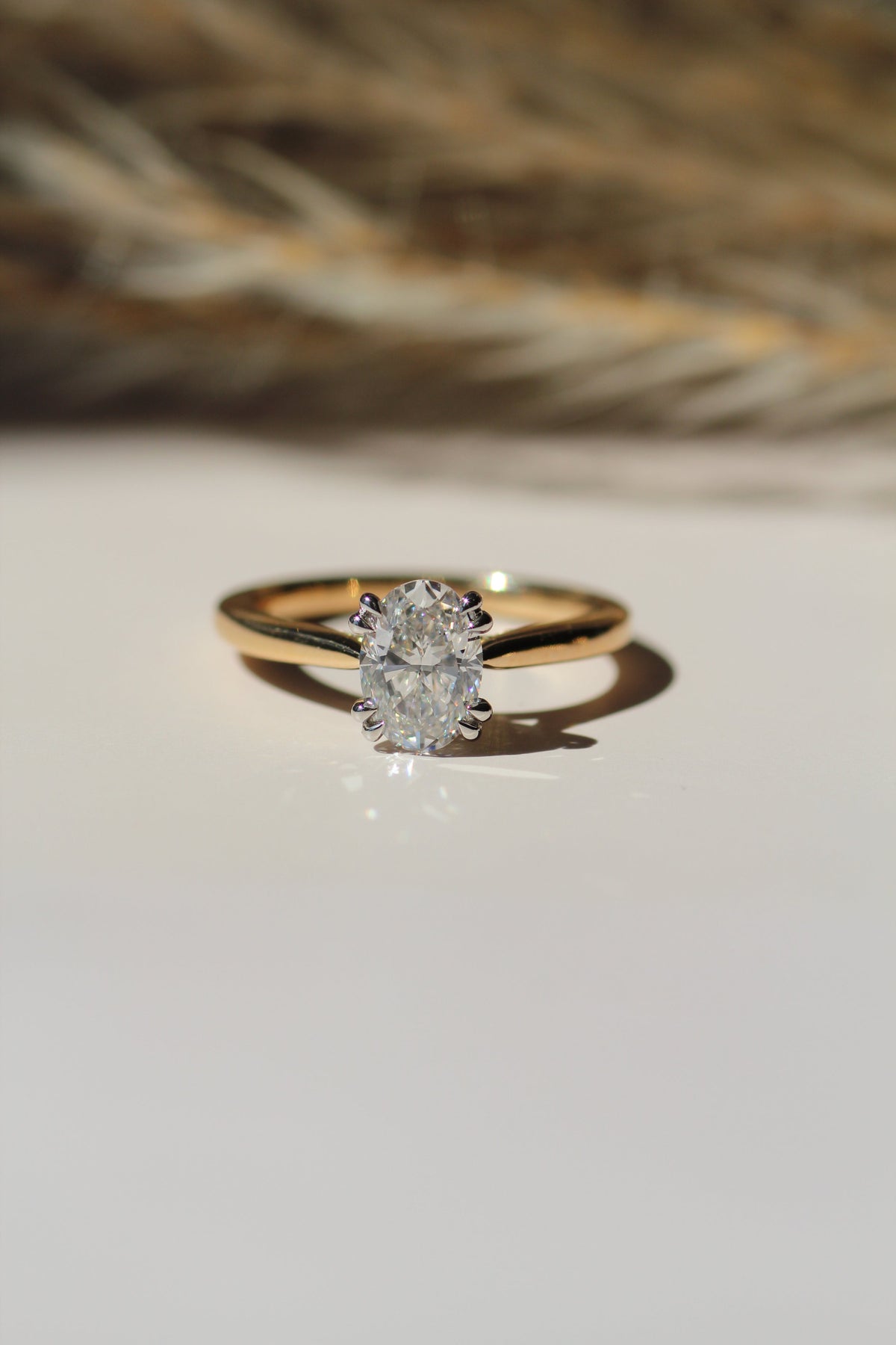 1.0-3.0 CT Oval Lab Grown Diamond Solitaire Engagement Ring
