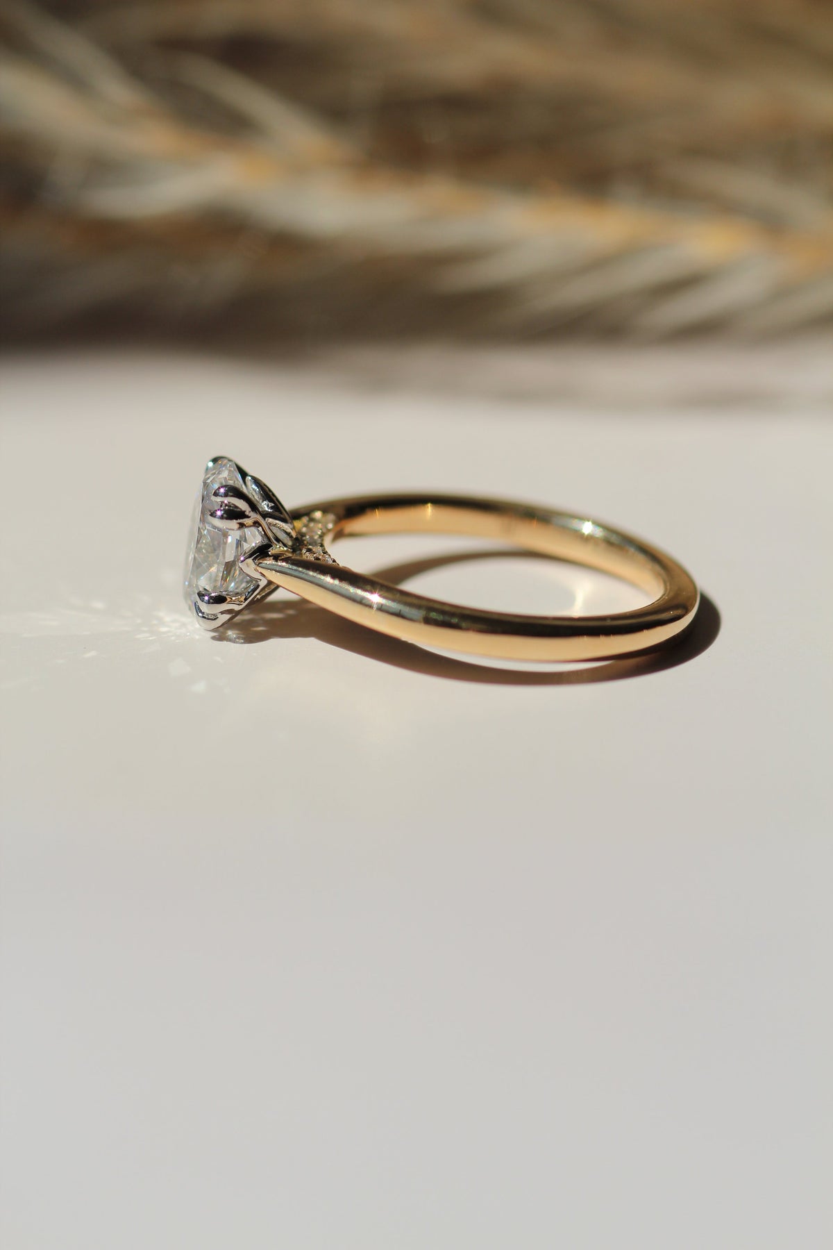 1.0-3.0 CT Oval Lab Grown Diamond Solitaire Engagement Ring