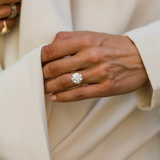 4.0-6.0 CT Round Shaped Lab Grown Diamond Solitaire Engagement Ring