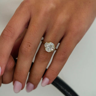 2.0-4.0 CT Cushion Shaped Lab Grown Diamond Three Stone Engagement Ring