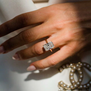 2.50 -6.0 CT Radiant Shaped Lab Grown Diamond Solitaire Engagement Ring