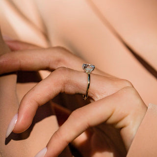 1.0-3.0 CT Round Shaped Lab Grown Diamond Hidden Halo Engagement Ring