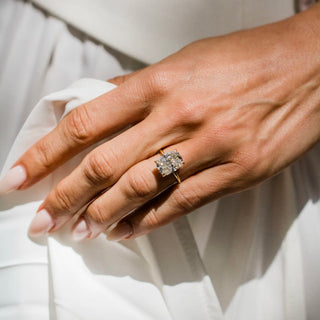 4.0-6.0 CT Cushion Shaped Lab Grown Diamond Hidden Halo Engagement Ring