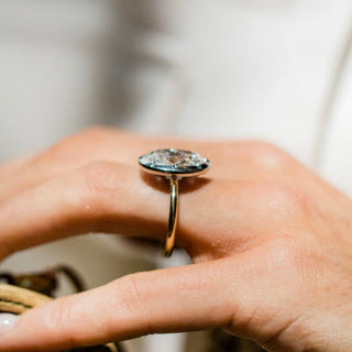 3.0-5.0 CT Oval Shaped Lab Grown Diamond Bezel Solitaire Engagement Ring