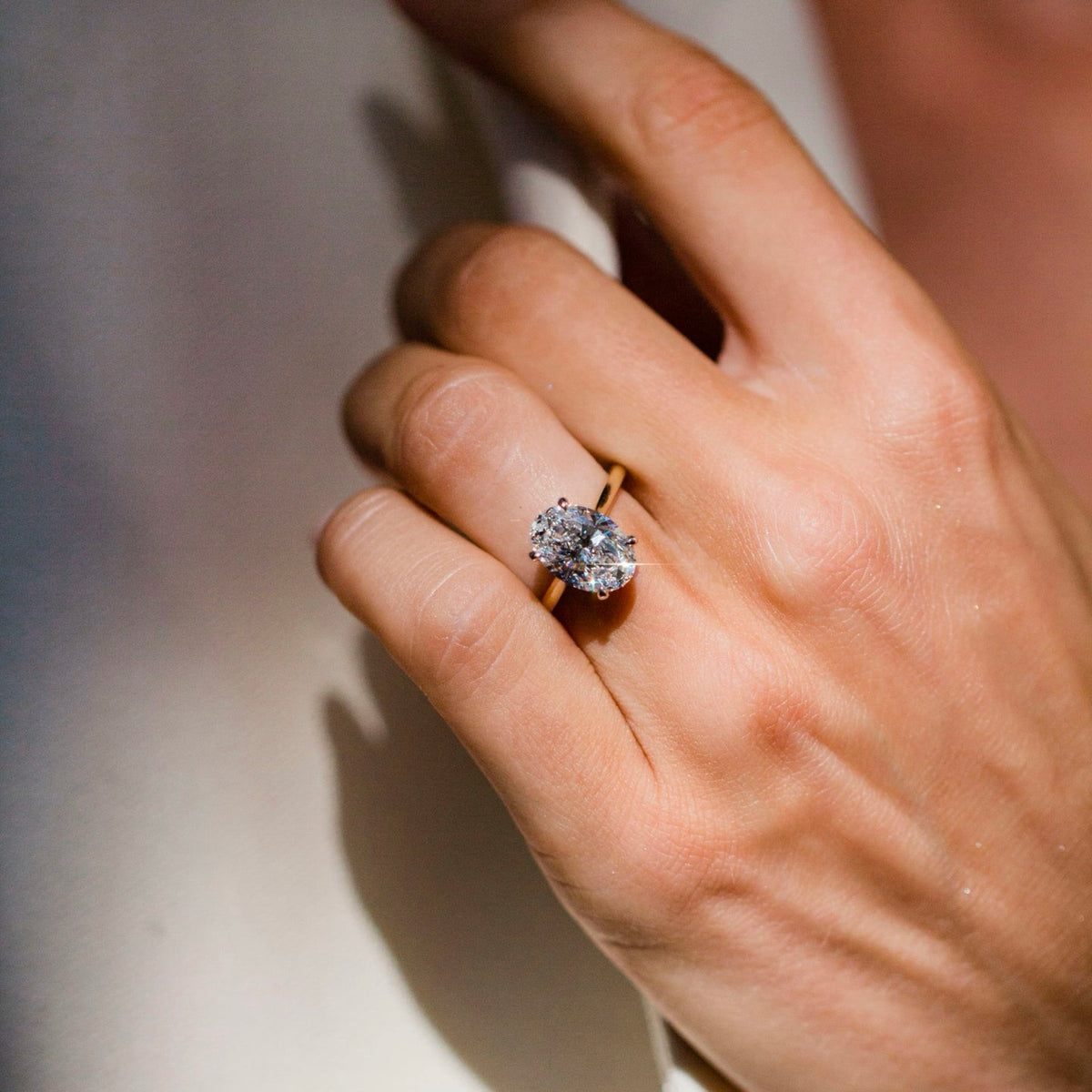 1.0-3.05 CT Oval Lab Grown Diamond Hidden Halo Engagement Ring