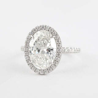 2.72 CT Oval Cut Halo Style Moissanite Engagement Ring - violetjewels