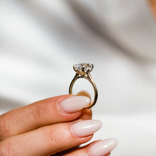 1.0-3.0 CT Oval Shaped Lab Grown Diamond Solitaire Engagement Ring