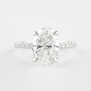 1.33 CT Oval Cut Pave Setting Moissanite Engagement Ring - violetjewels