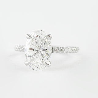 1.33 CT Oval Cut Pave Setting Moissanite Engagement Ring - violetjewels