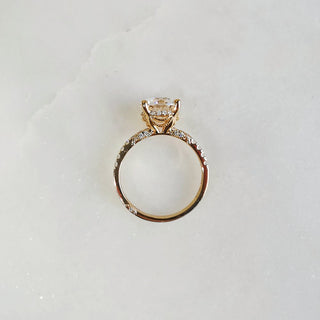2.50 CT Round Cut Pave Moissanite Engagement Ring