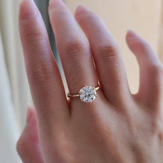2.0 CT Round Cut Solitaire Moissanite Engagement Ring