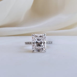 4.0 CT Radiant Cut Pave Style Moissanite Engagement Ring