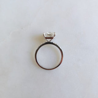 4.0 CT Radiant Cut Pave Style Moissanite Engagement Ring