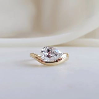 1.50 CT Pear Cut Unique Solitaire Style Moissanite Engagement Ring