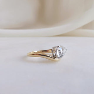 1.50 CT Pear Cut Unique Solitaire Style Moissanite Engagement Ring