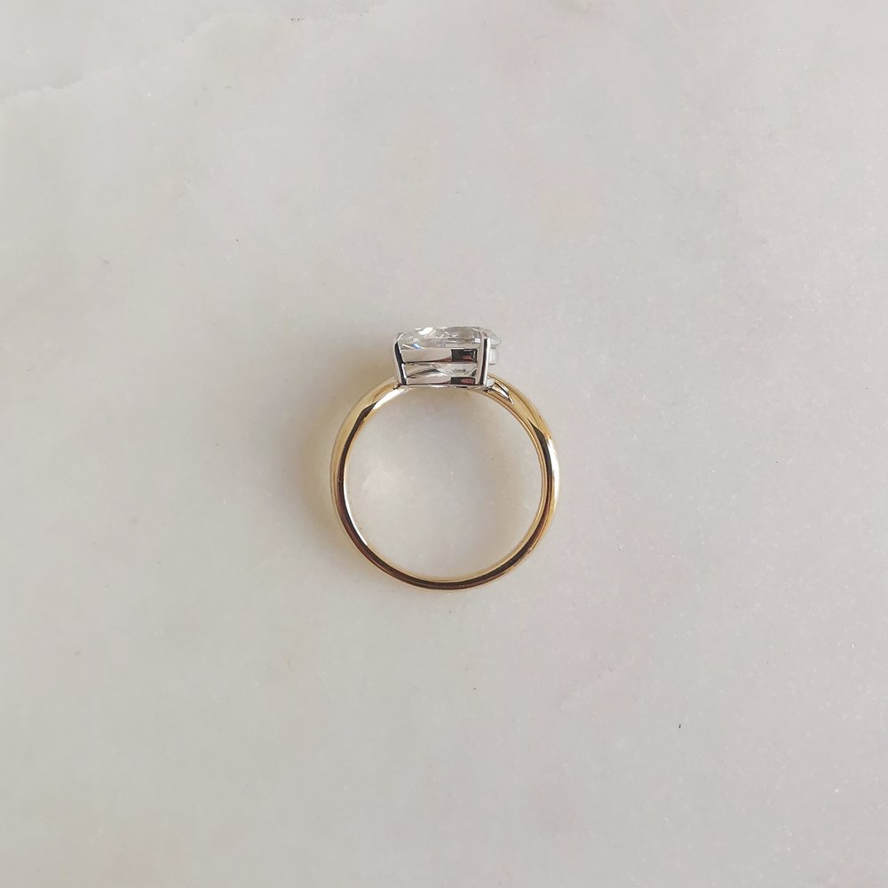 1.50 CT Pear Cut Unique Solitaire Style Moissanite Engagement Ring