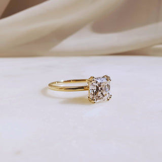 1.50 CT Asscher Cut Solitaire Moissanite Engagement Ring