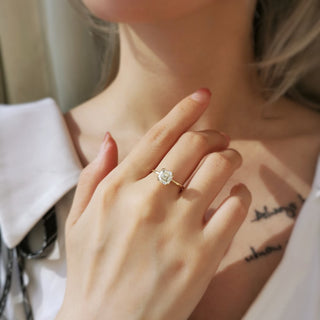 1.50 CT Asscher Cut Solitaire Moissanite Engagement Ring