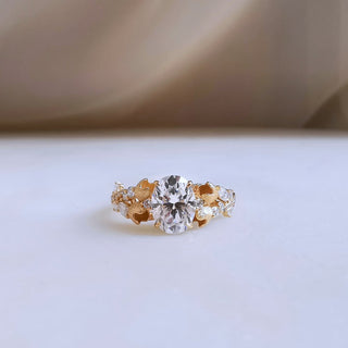 1.50 CT Oval Cut Vintage Style Moissanite Engagement Ring