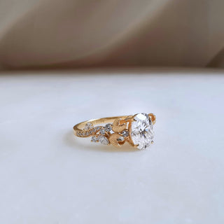 1.50 CT Oval Cut Vintage Style Moissanite Engagement Ring