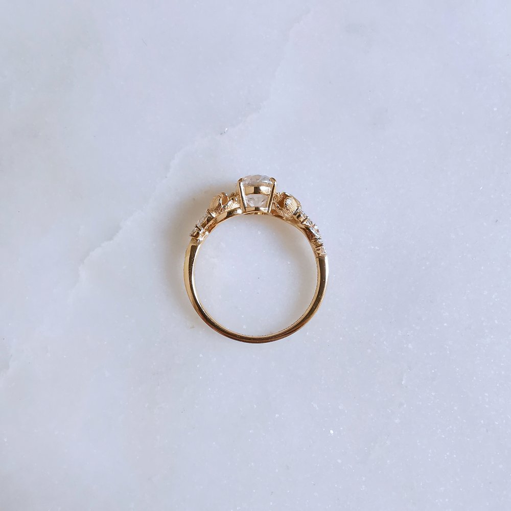 1.50 CT Oval Cut Vintage Style Moissanite Engagement Ring